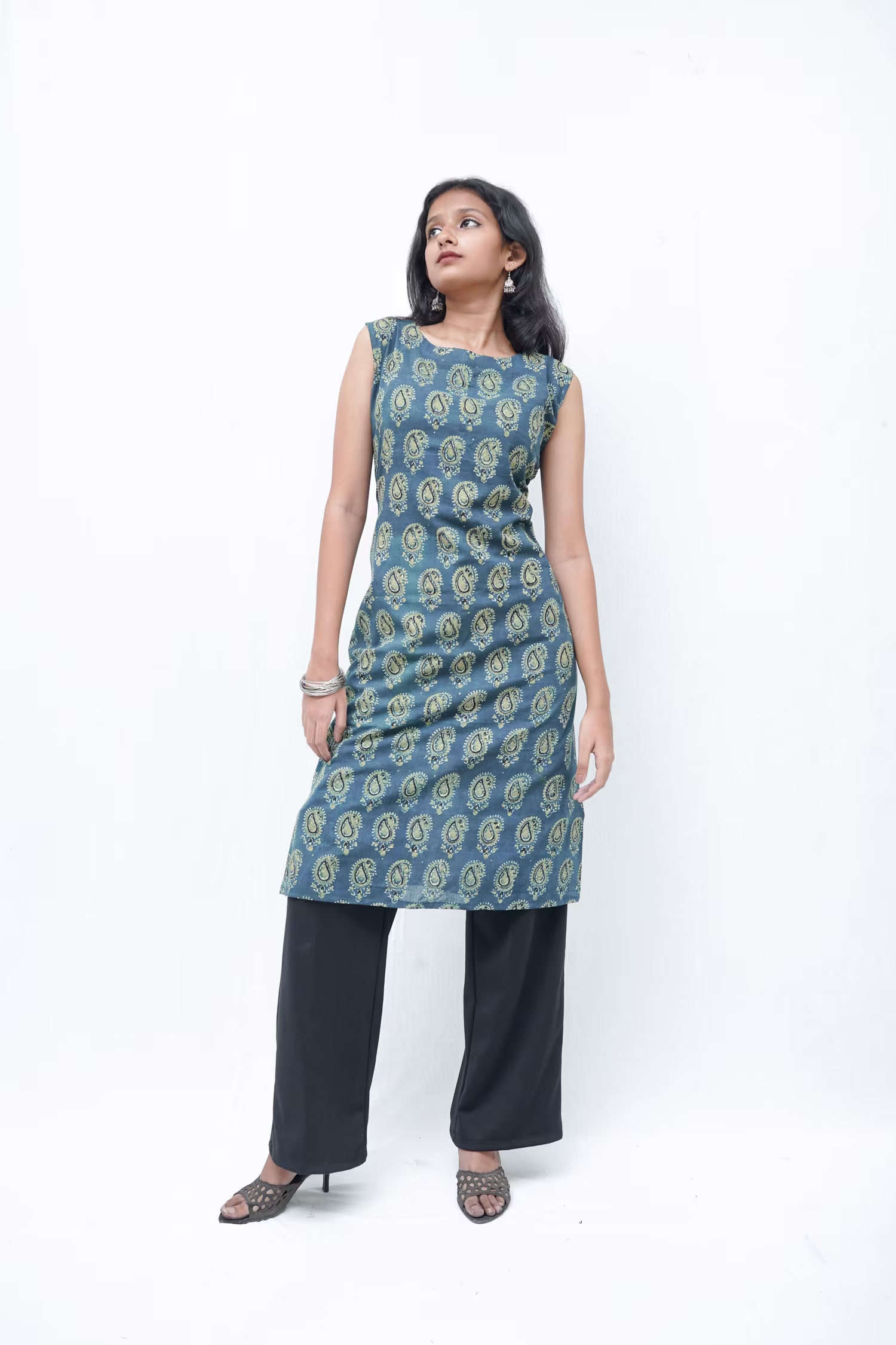 A Linke Cotton Kurta set with Dupptta