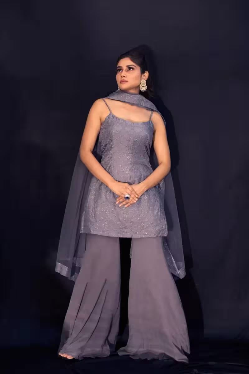 Grey Kurta Sharara Set